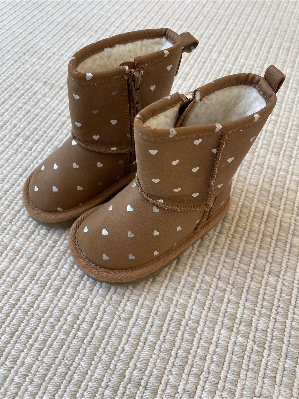 GAP Brown Kids Heart-Print Boots